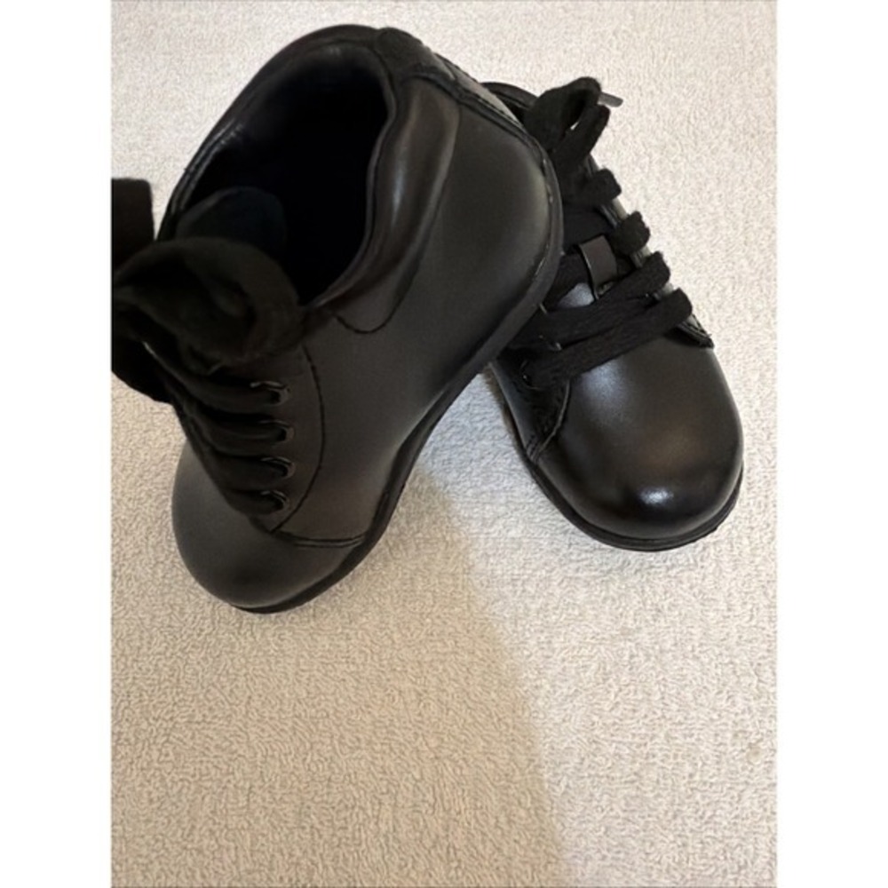 Stride Rite Elliot Boys 5.5w Leather Tie Soft Black  Walking‎ Shoe  1710